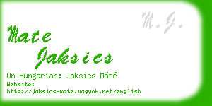 mate jaksics business card
