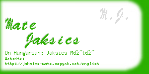mate jaksics business card